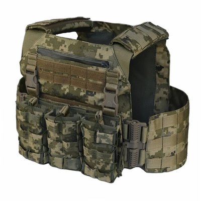 Плитоноска тактична з підсумками MOLLE MM-14 (піксель ЗСУ) 78154898 фото